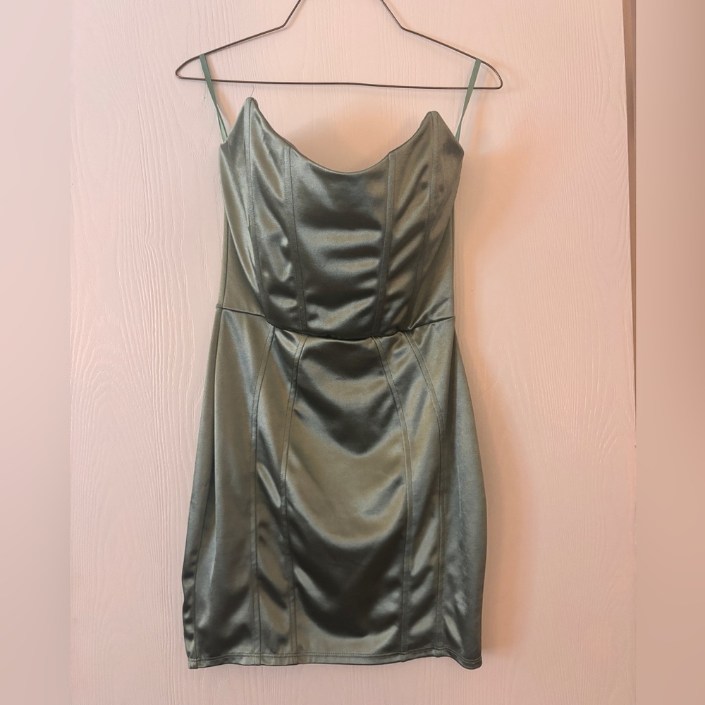 Windsor Green Satin Dress